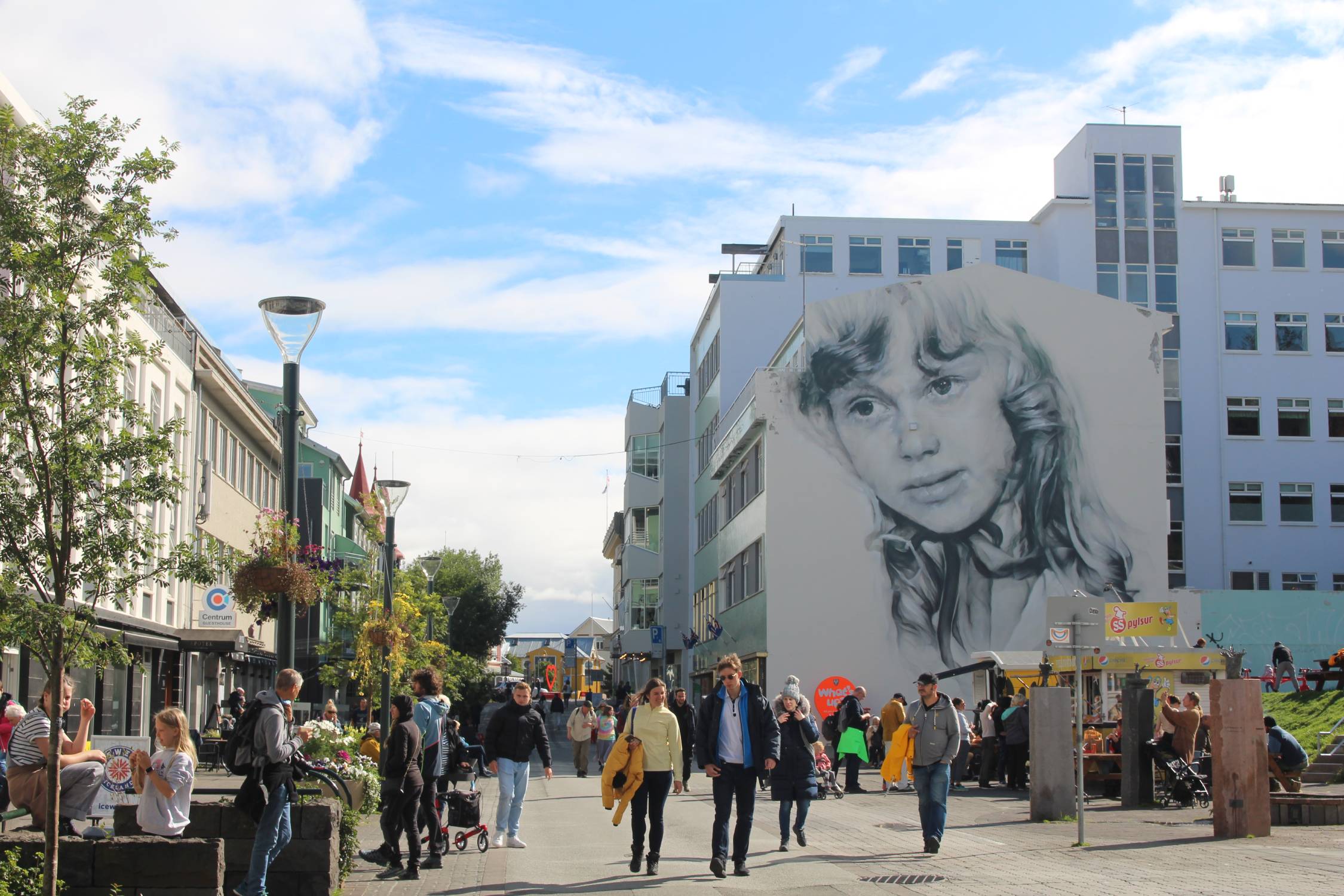 Islande, Akureyri, rue commerçante