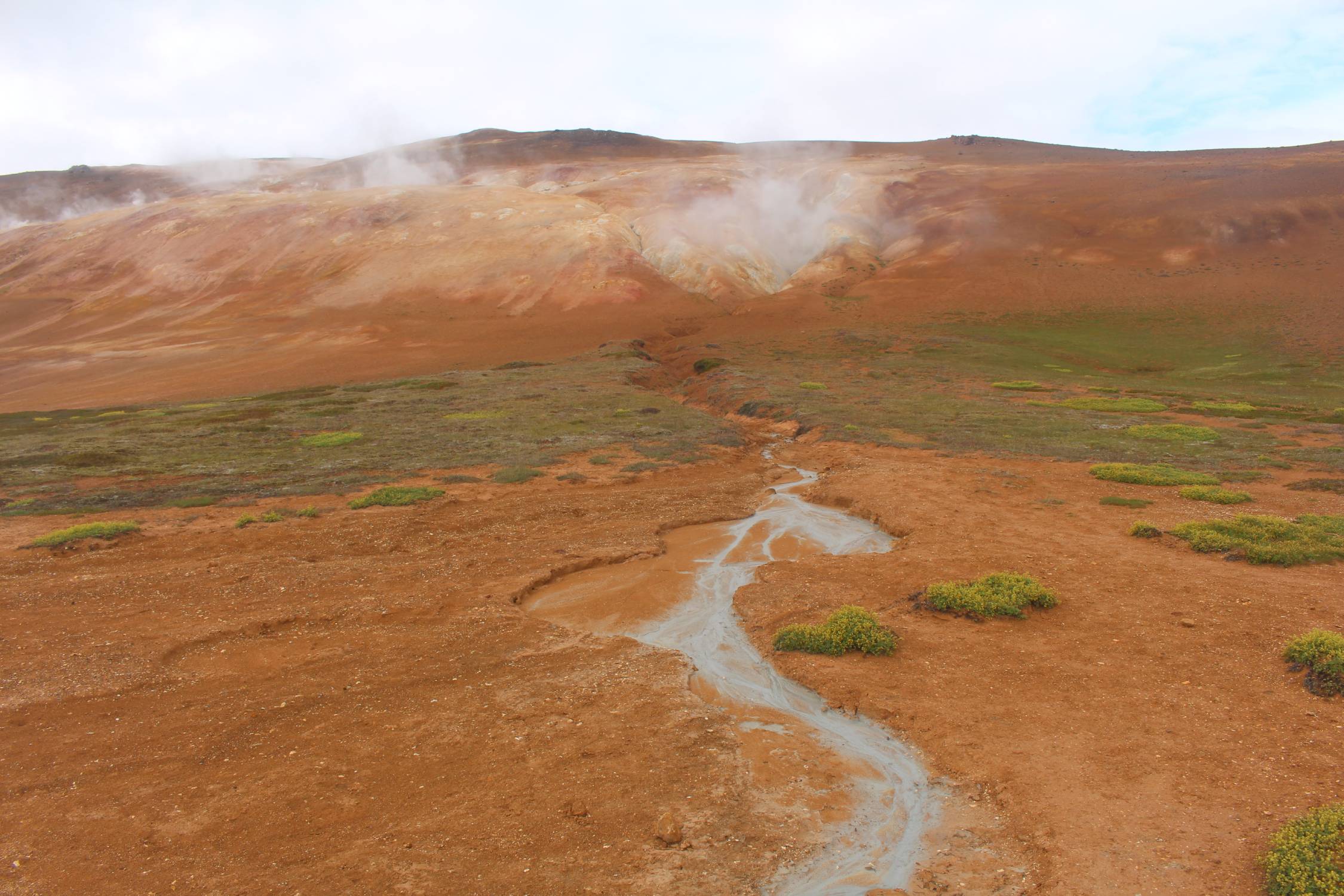 Islande, Leirhnjukur, ruisseau, couleur