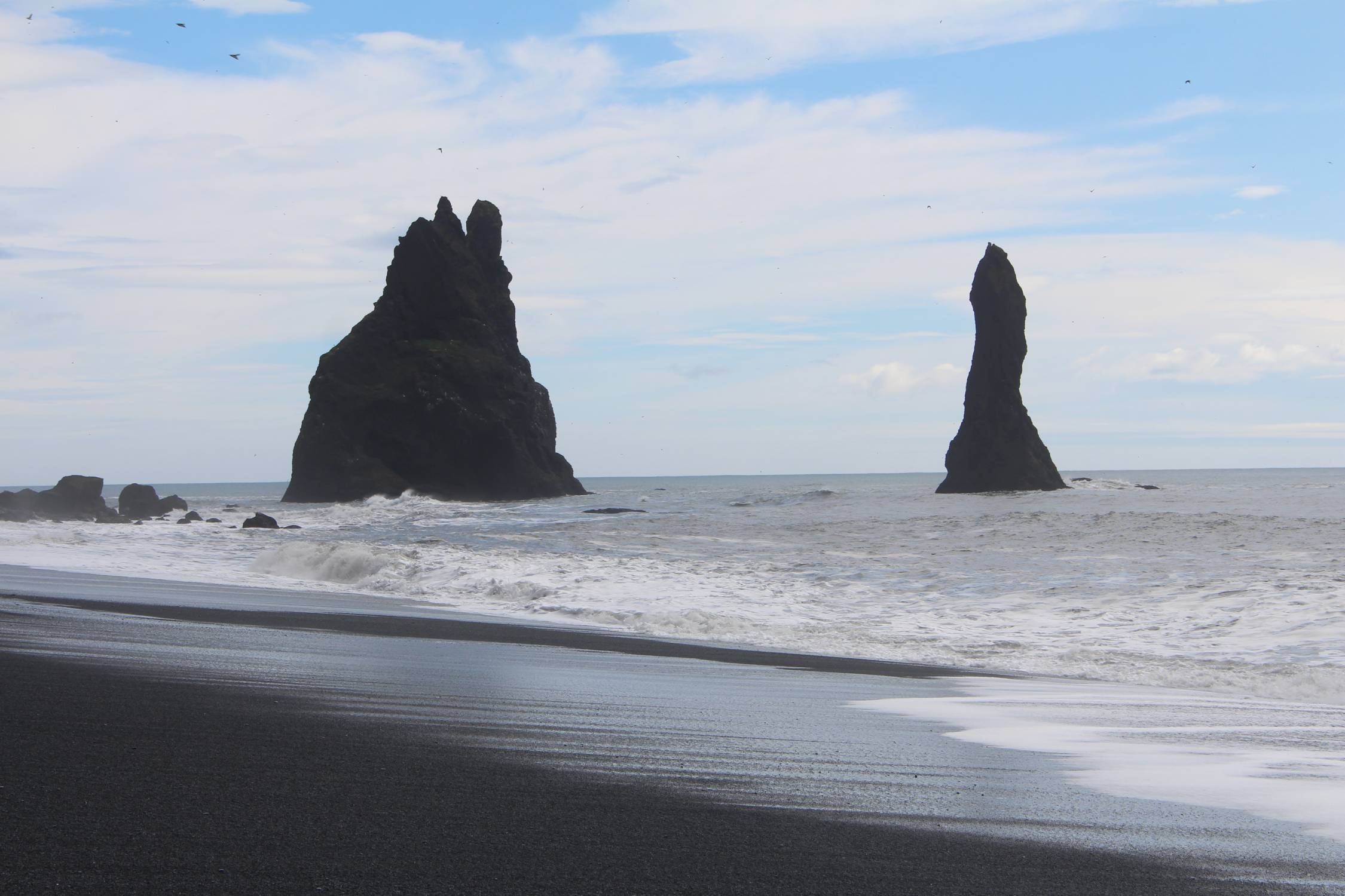 Islande, Vik, rochers, Reynisdrangar