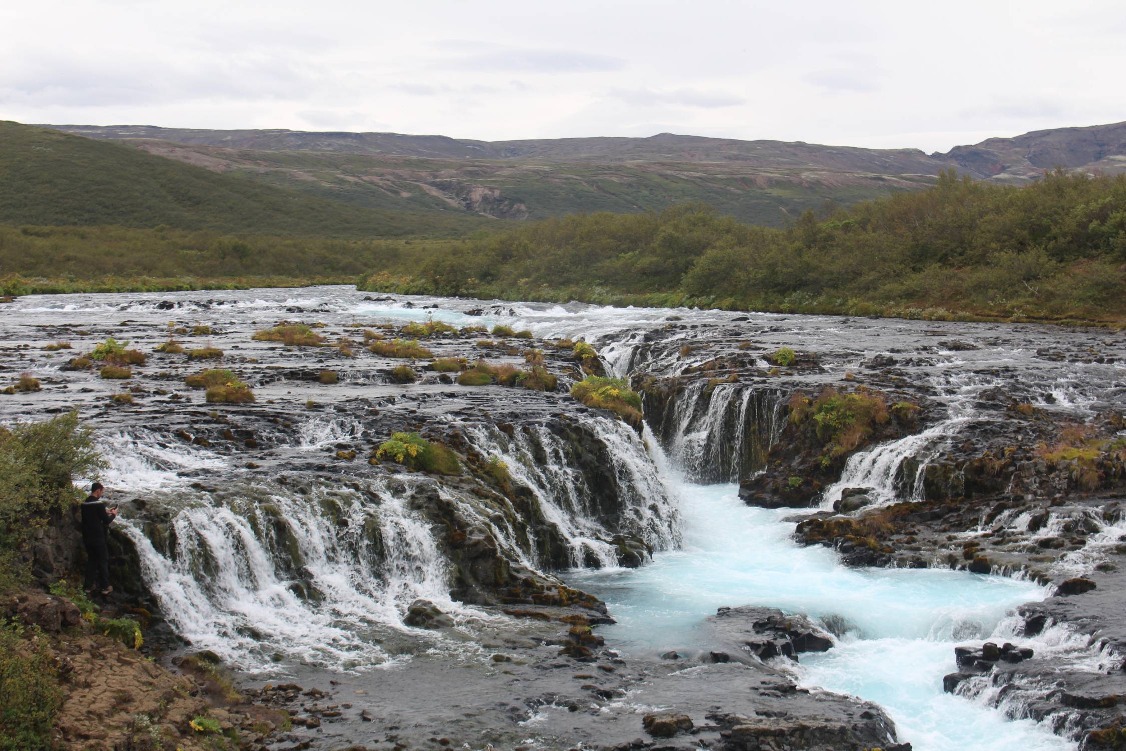 Islande, chutes de Bruarfoss, paysage