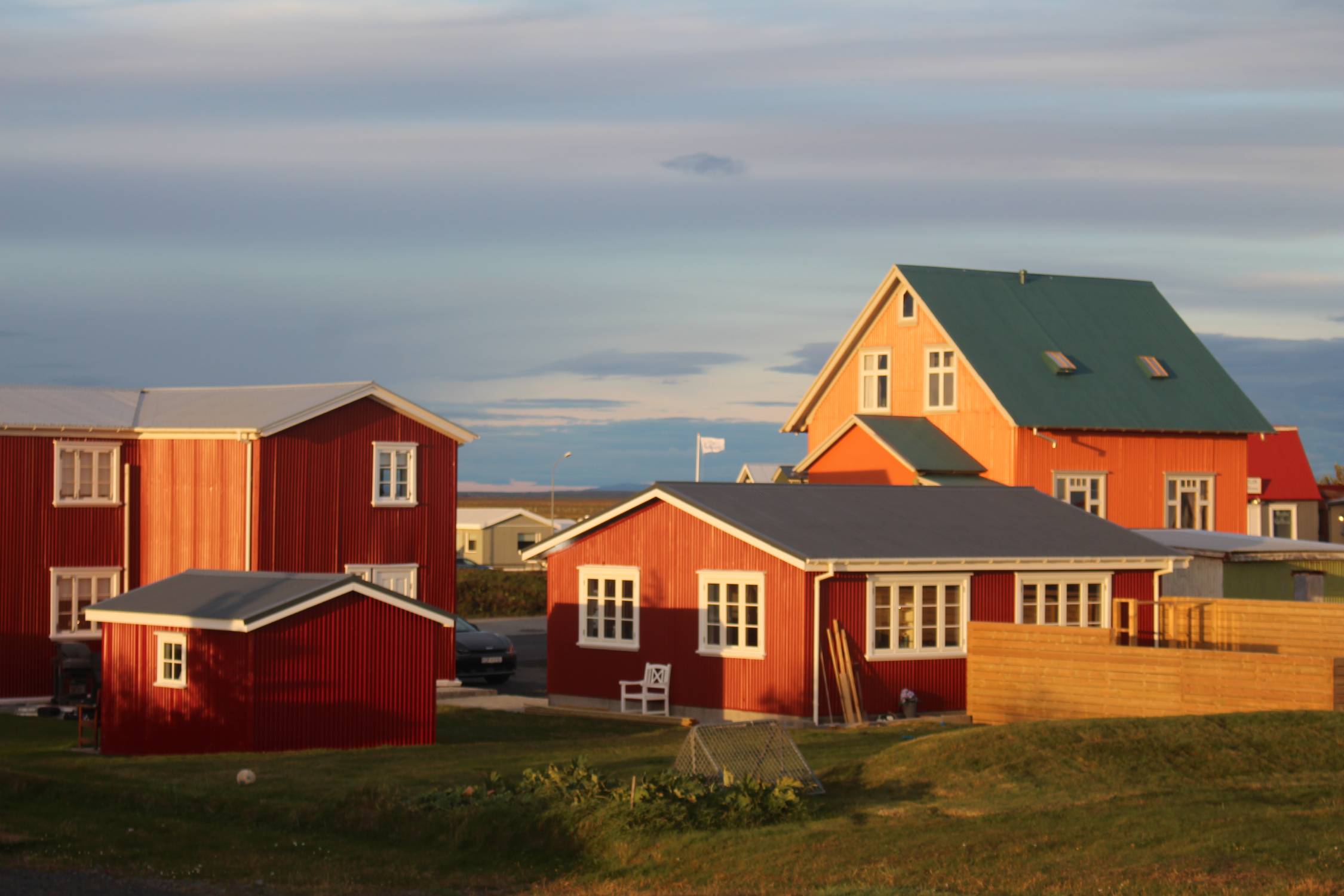 Islande, Eyrarbakki, maisons colorées