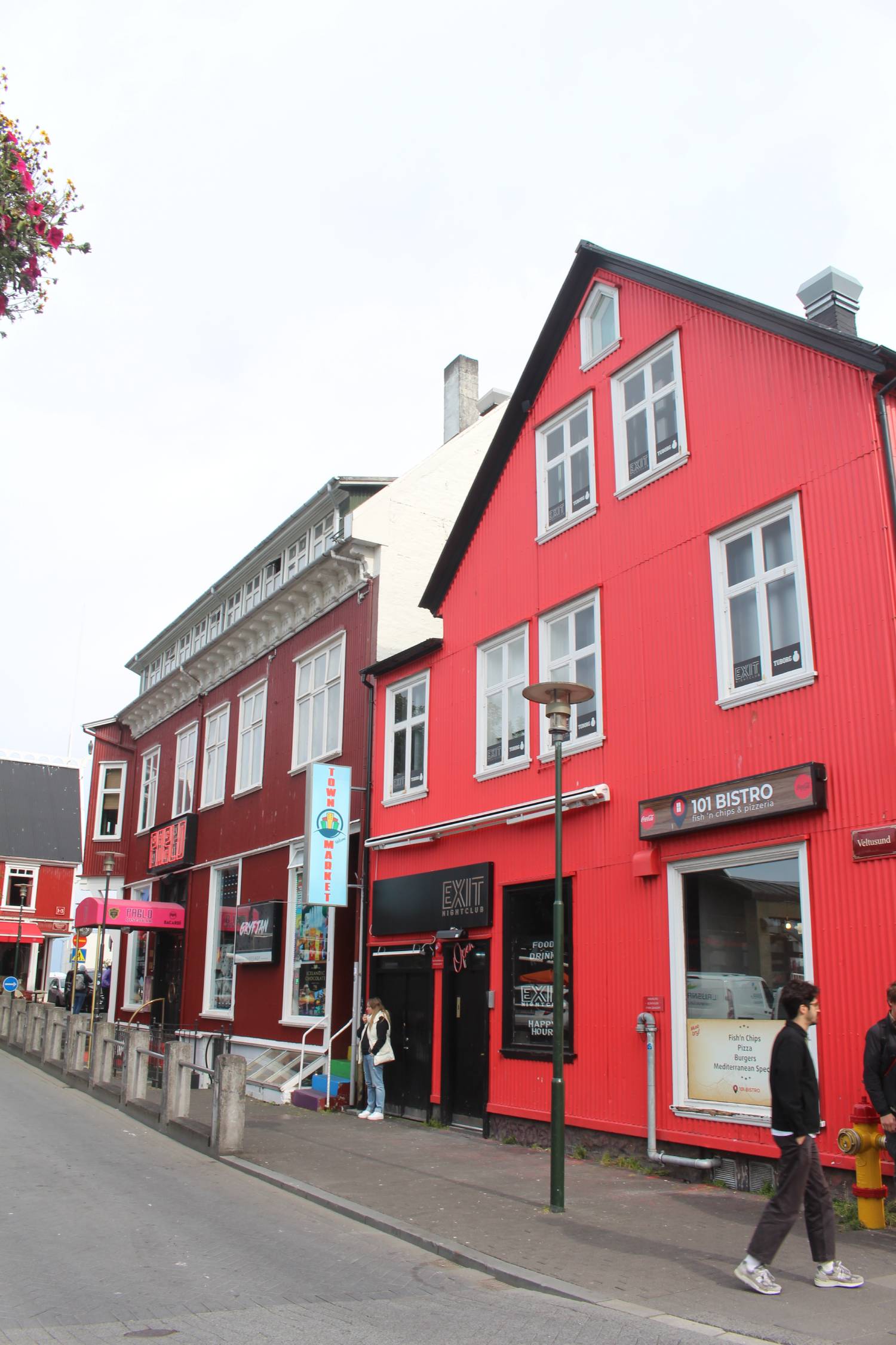 Islande, Reykjavik, maisons rouges