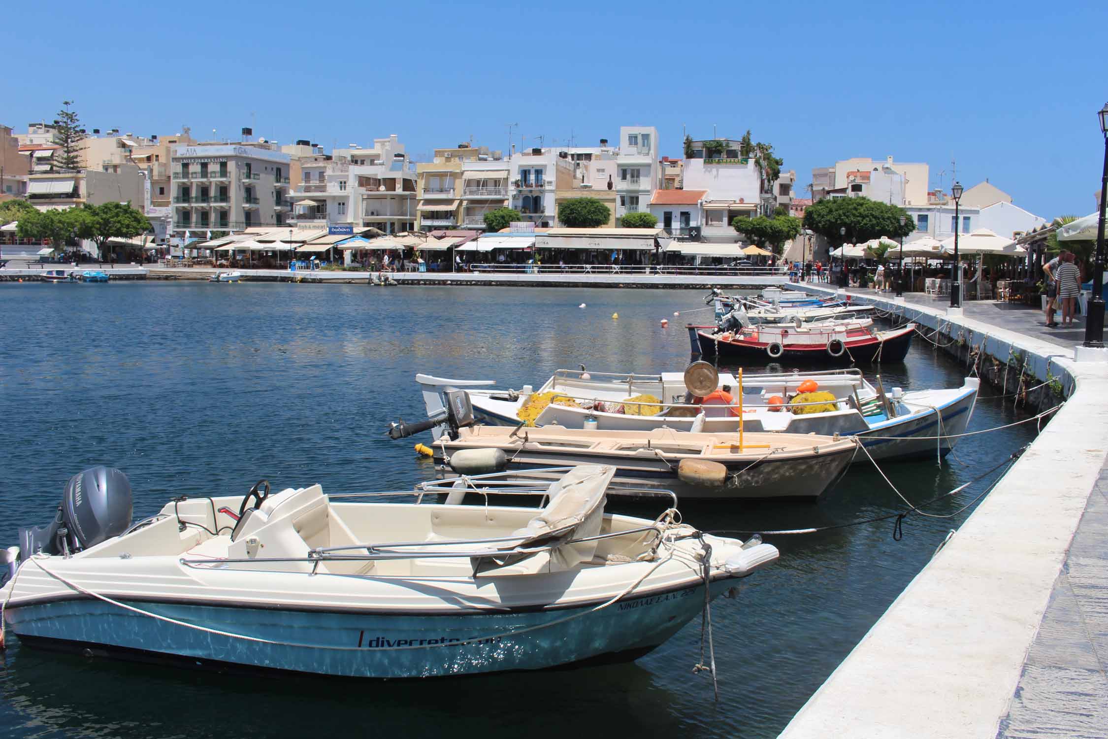 Crète, Agios Nikolaos, lac bateaux