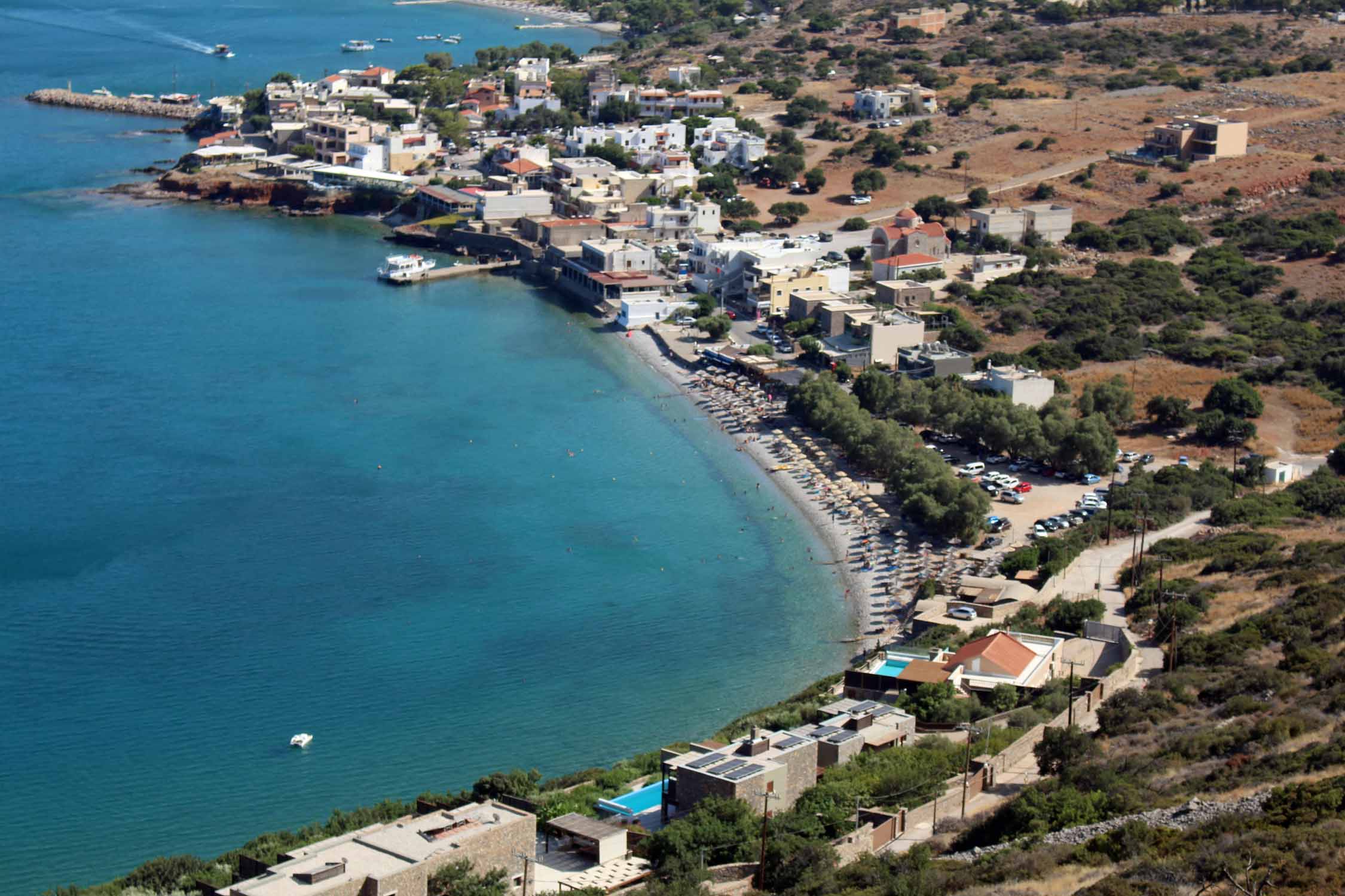 Crète, Elounda, plage de Plaka