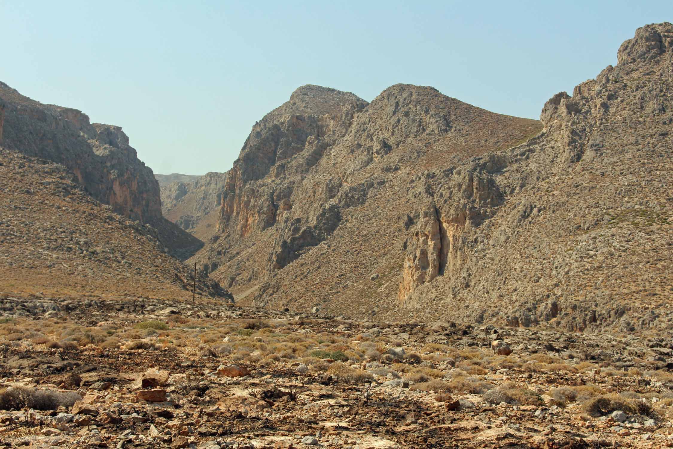 Crète, Xerokampos, paysage désertique