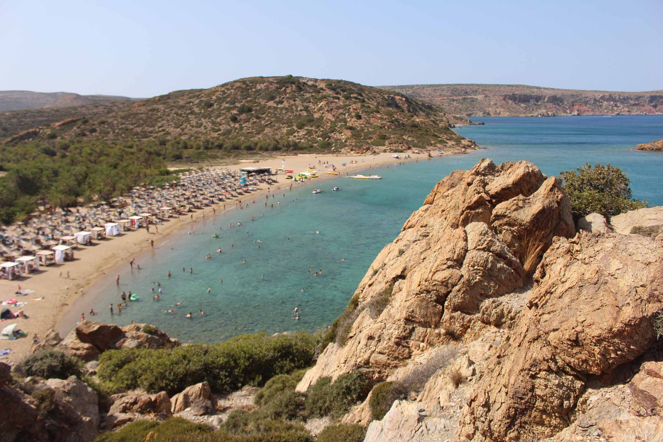 Crète, plage de Vai, paysage