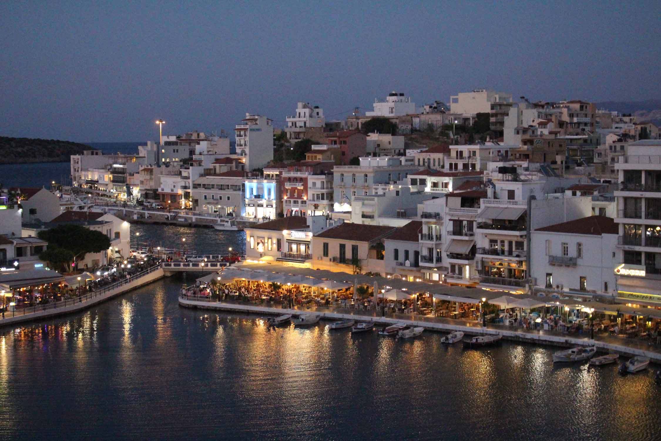 Crète, Agios Nikolaos, nuit