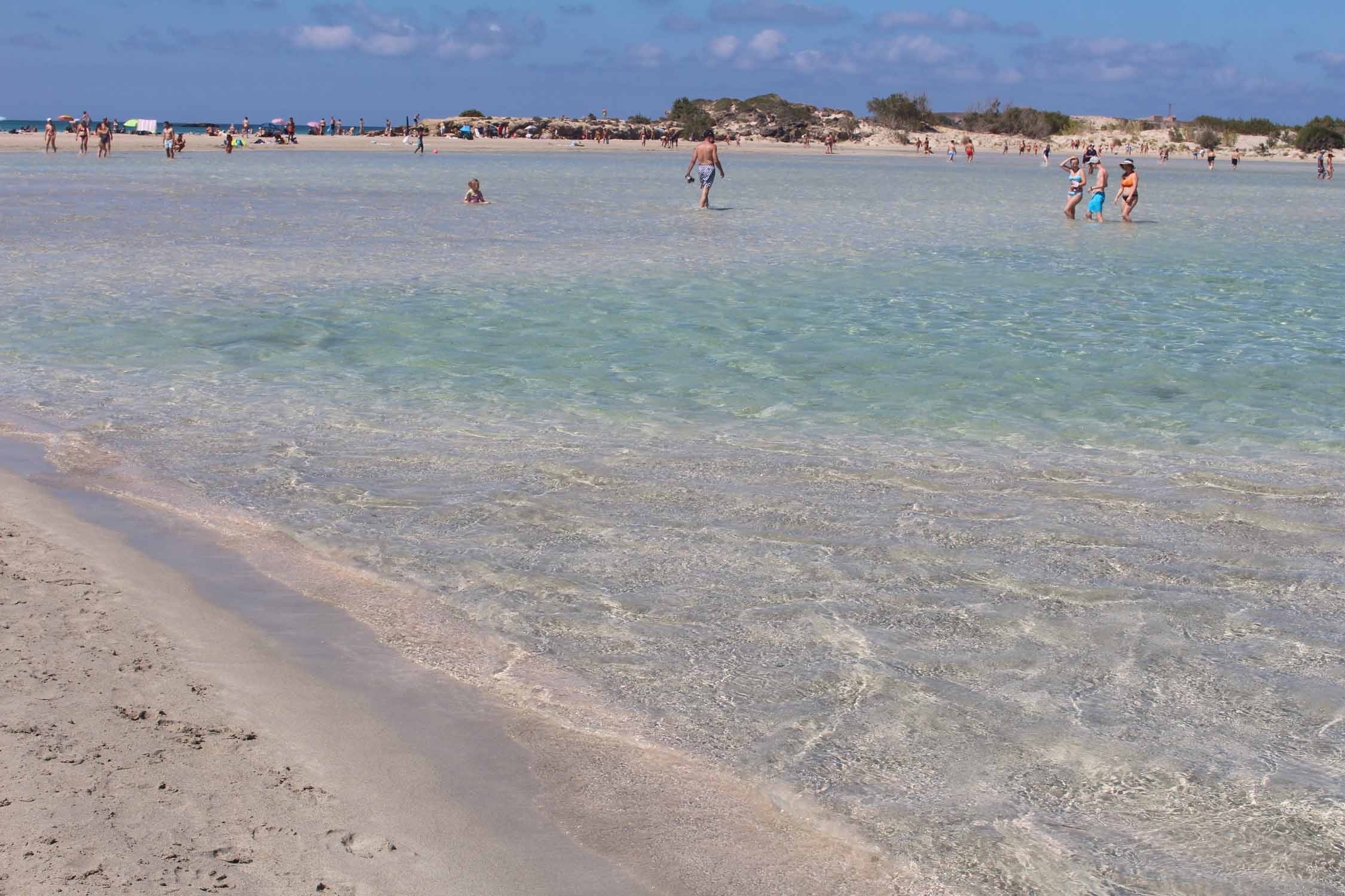 Crète, plage d'Elafonissi, mer turquoise