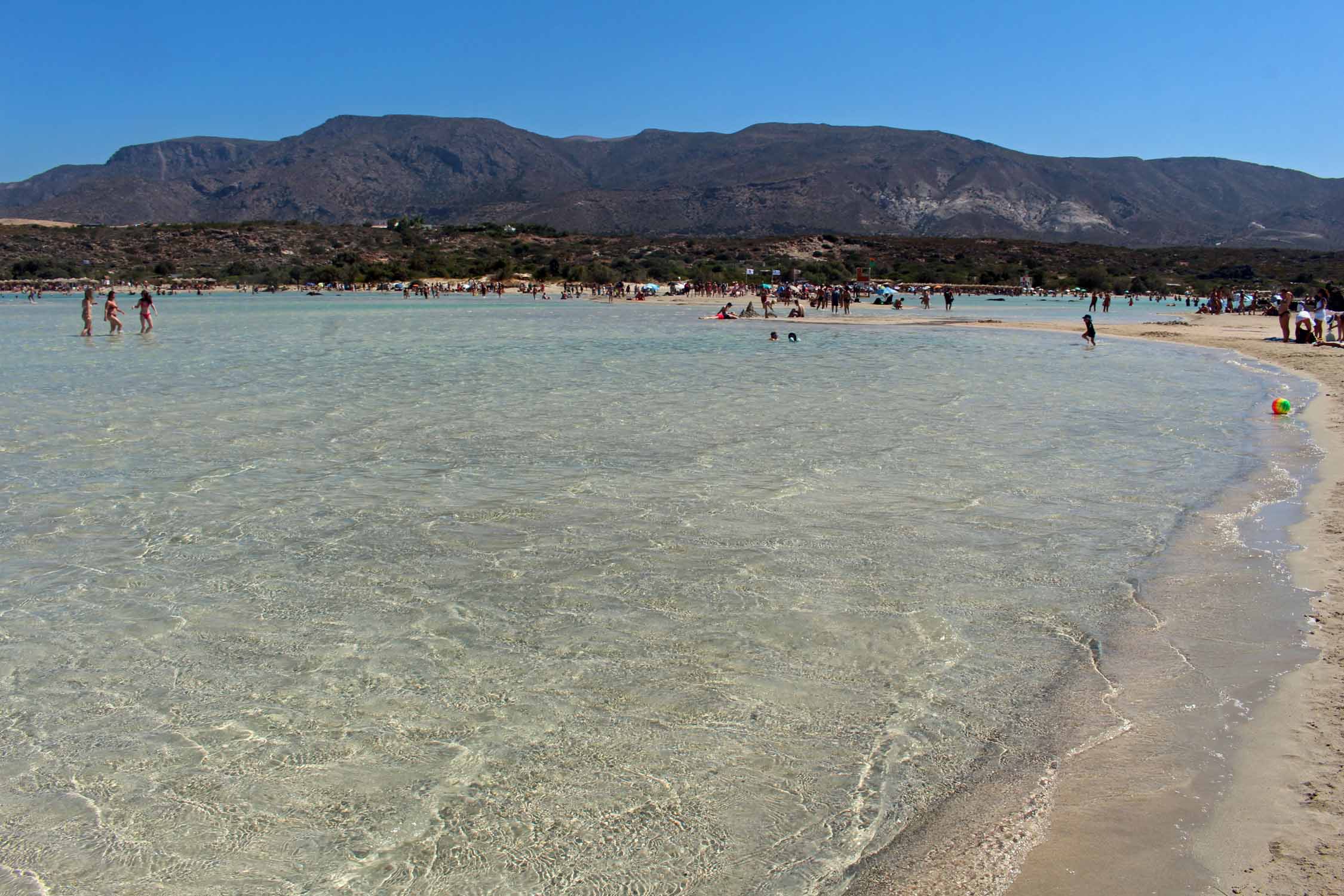 Crète, plage d'Elafonissi, panorama