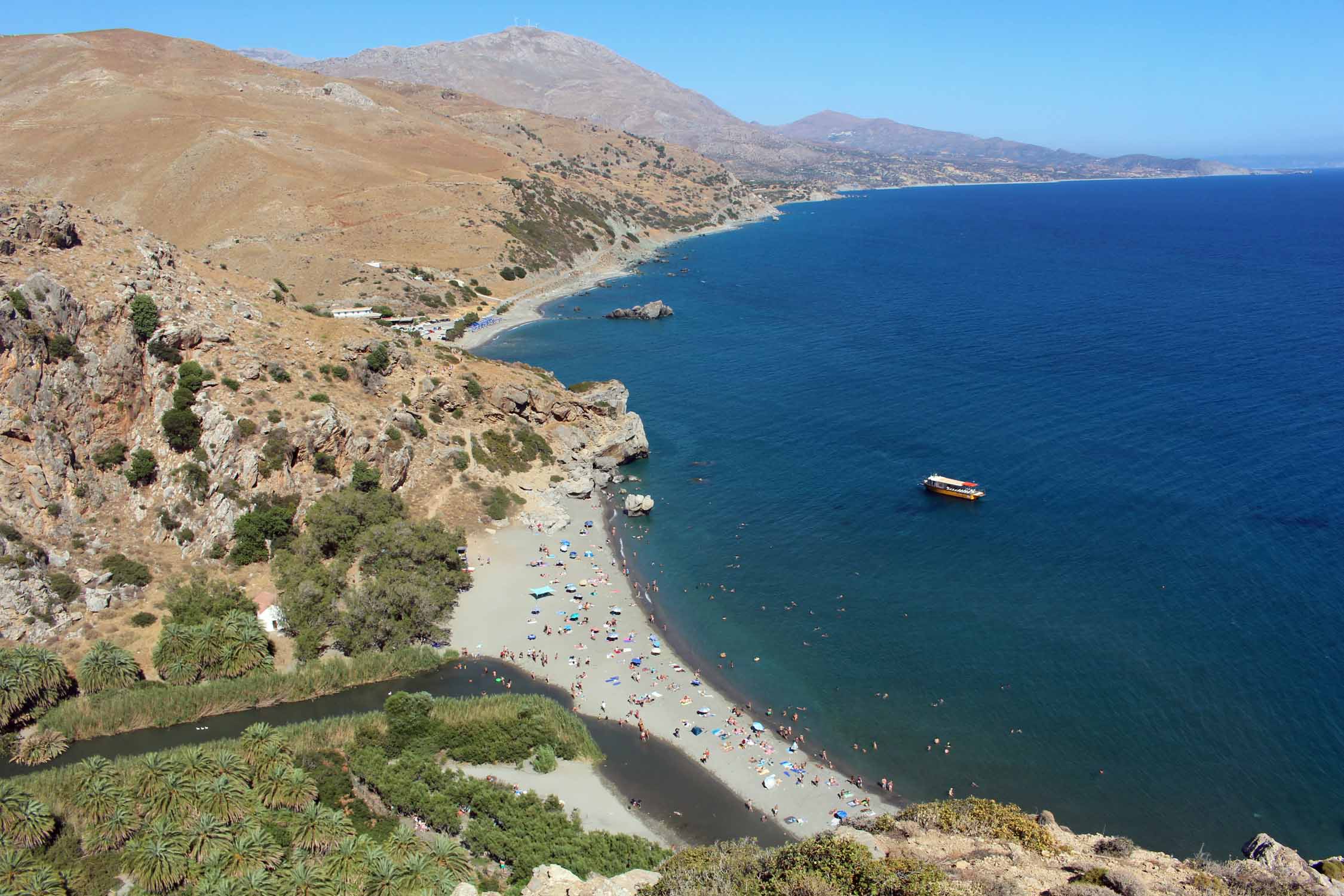 Crète, plage de Preveli, paysage