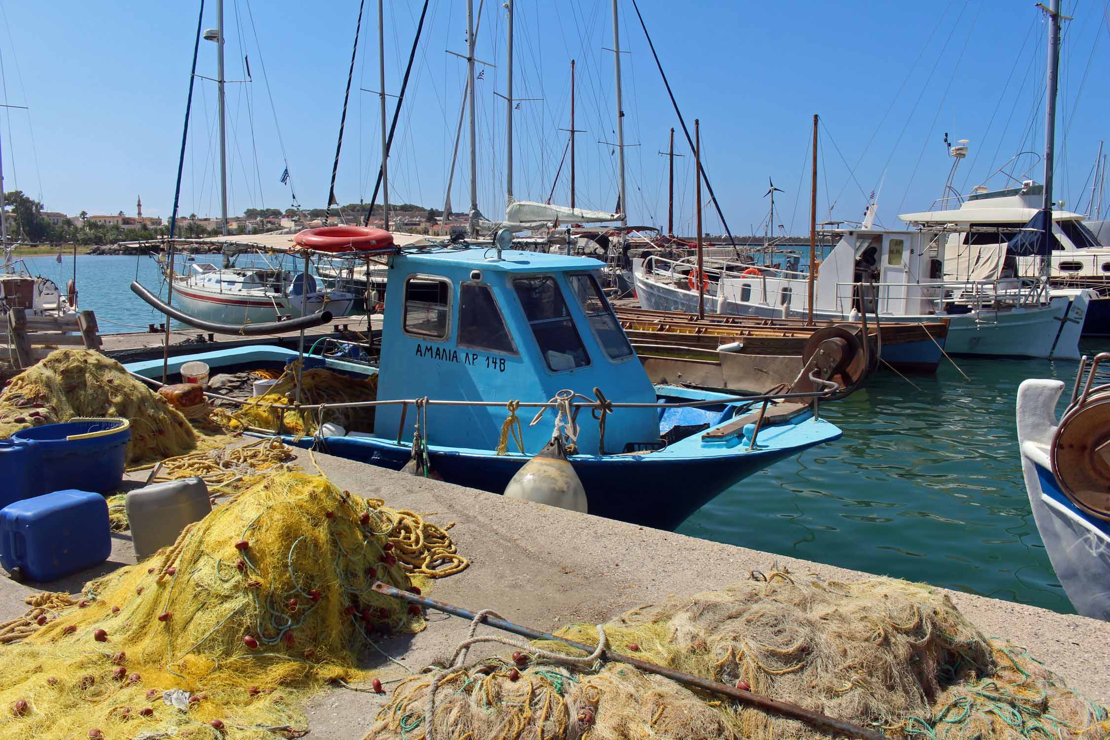 Crète, Réthymnon, bateaux de pêche