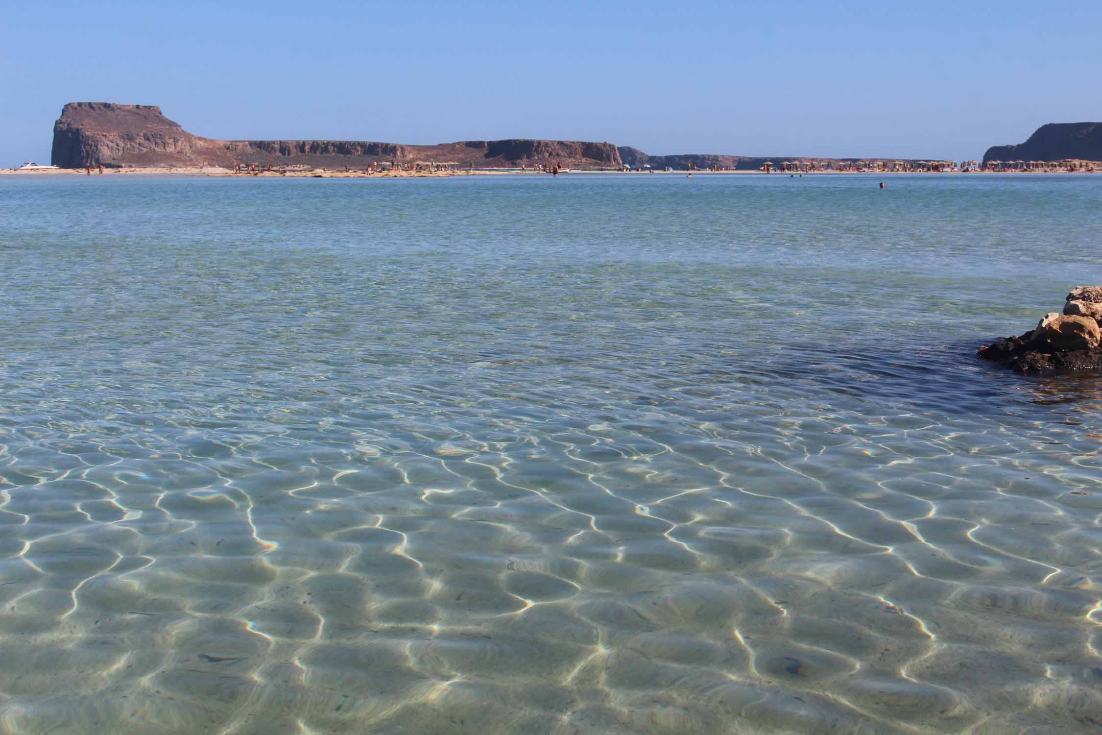 Crète, Balos, eau transparente