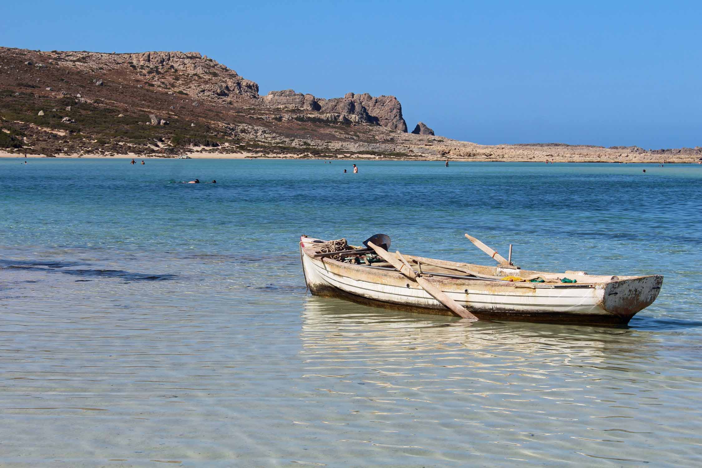 Crète, Balos, barque