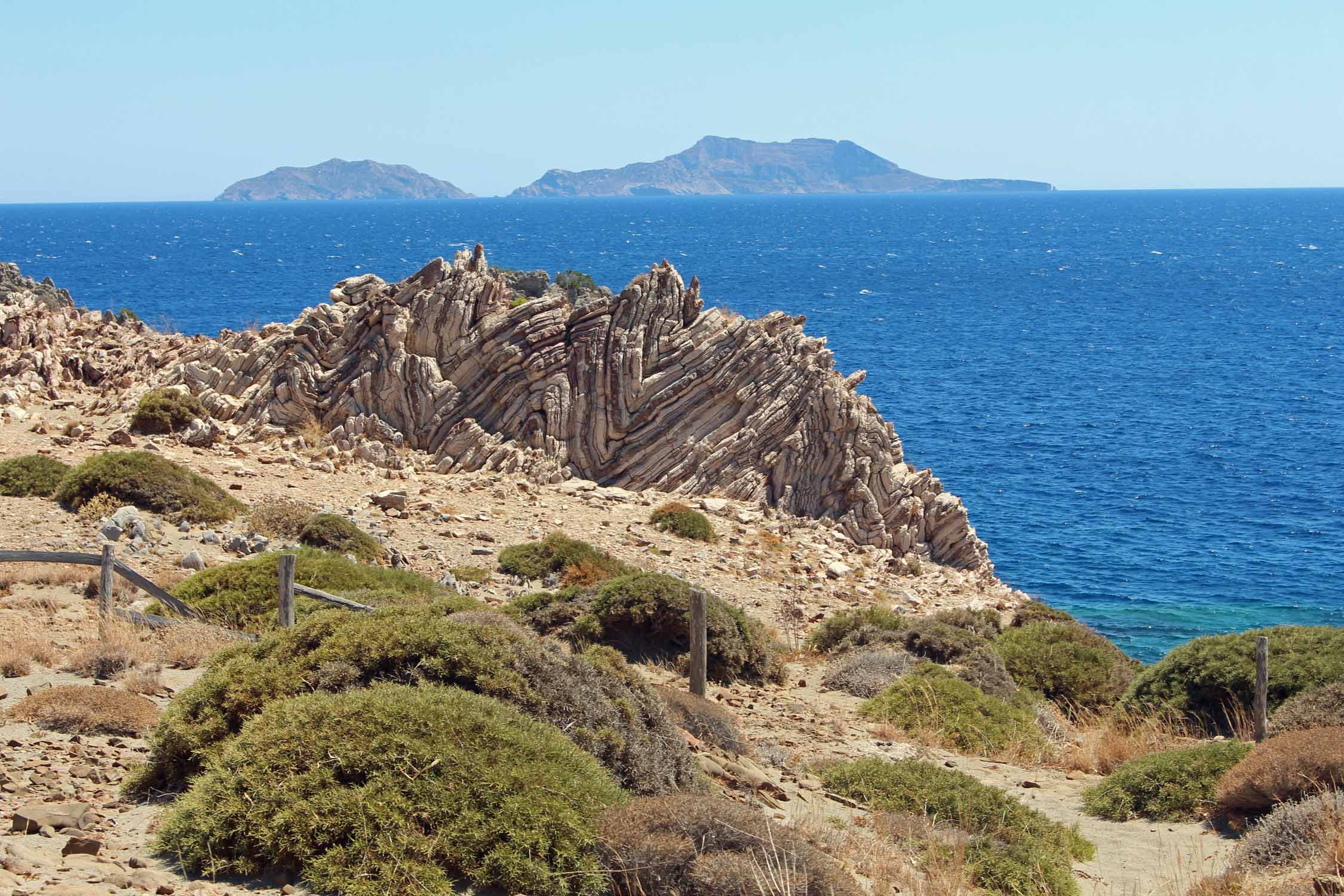 Crète, Agios Pavlos, rochers, strates