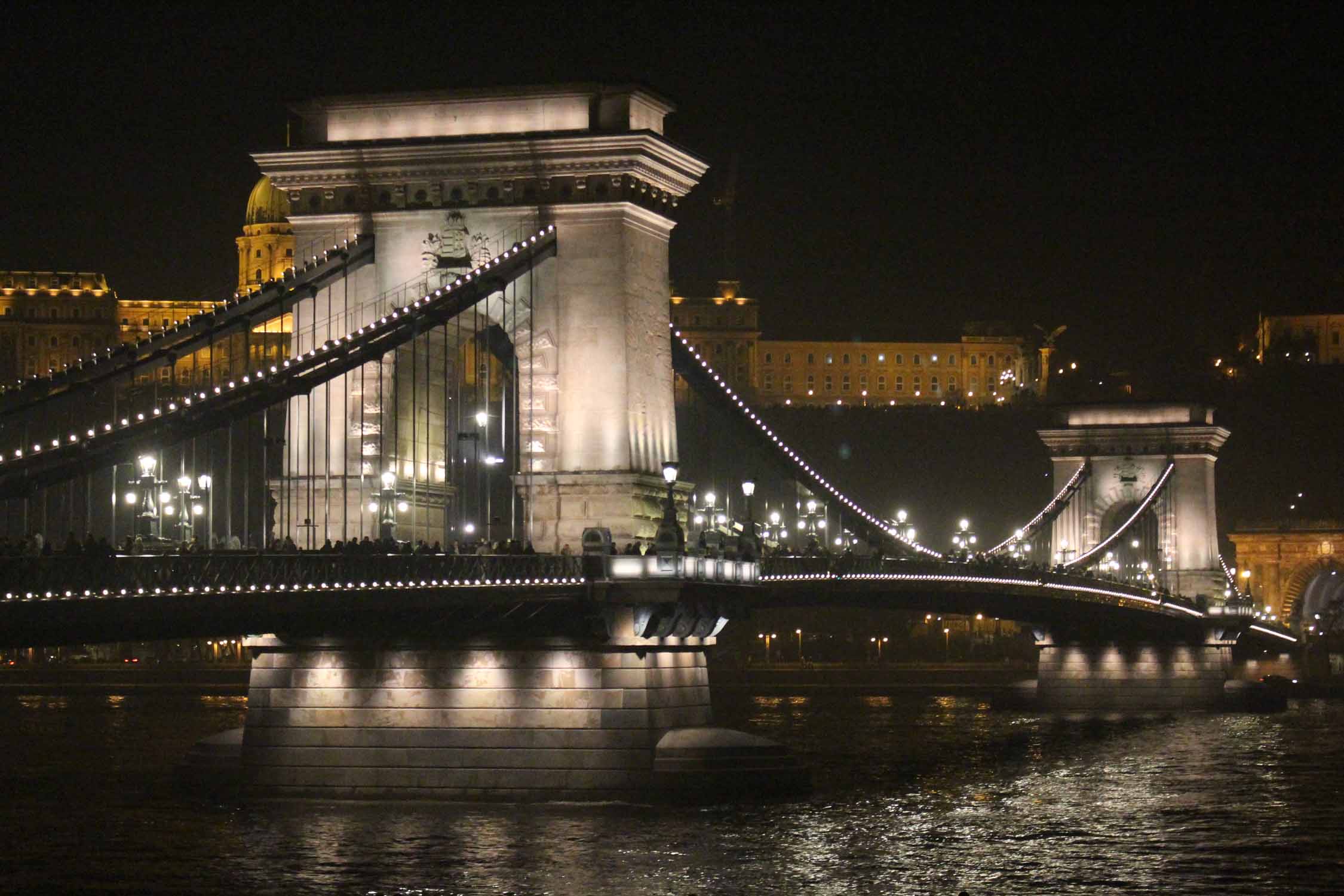 Budapest, Pont aux Chaînes, nuit